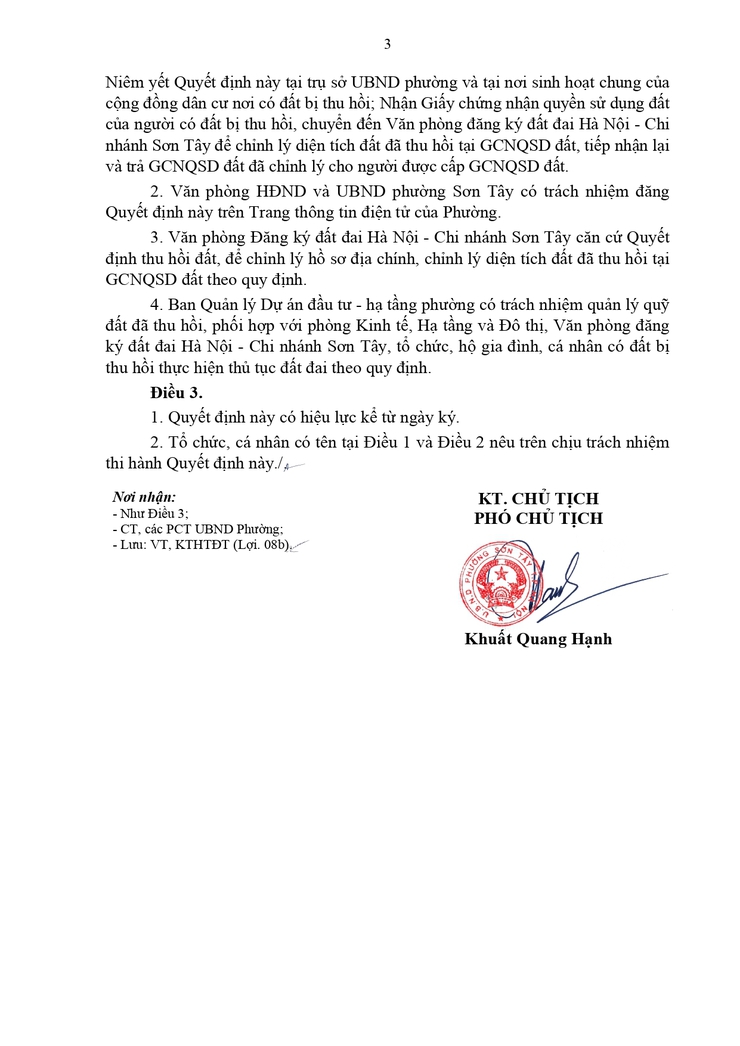 Thông báo công khai Quyết định thu hồi đất để thực hiện Dự án (Đại diện ông Phùng Văn Bình - Tổ dân phố 6 Vân Gia)- Ảnh 3.