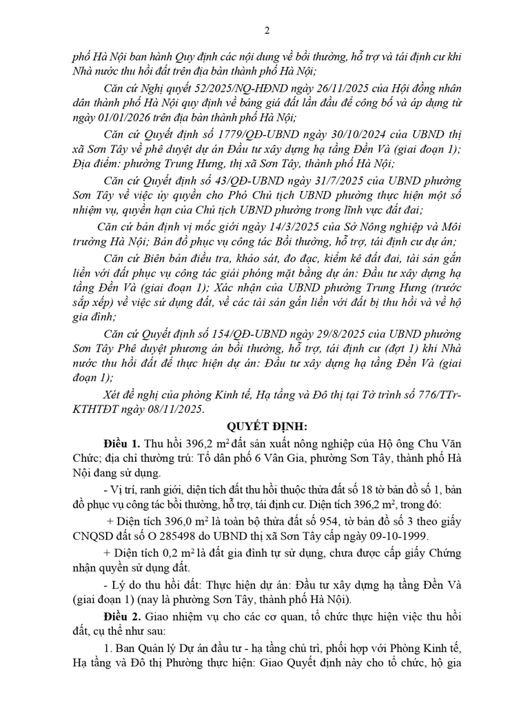 Thông báo công khai Quyết định thu hồi đất để thực hiện Dự án (hộ ông Chu Văn Chức - Tổ dân phố 6 Vân Gia)

- Ảnh 2.