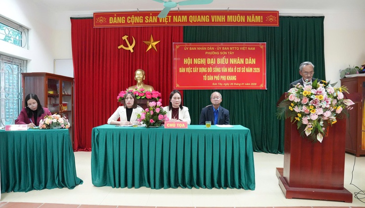 PHƯỜNG SƠN TÂY TỔ CHỨC HỘI NGHỊ ĐẠI BIỂU NHÂN DÂN XÂY DỰNG ĐỜI SỐNG VĂN HÓA Ở CƠ SỞ NĂM 2026- Ảnh 1.