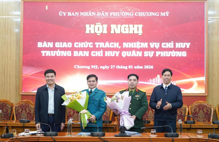 Chương Mỹ tổ chức hội nghị bàn giao chức vụ Chỉ huy trưởng Ban Chỉ huy Quân sự phường- Ảnh 5.
