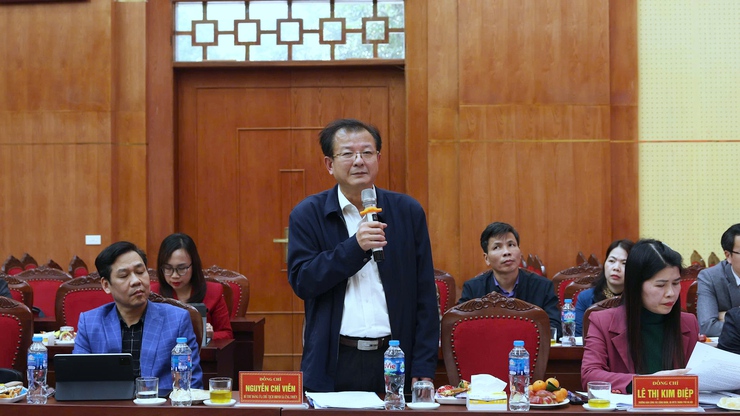 Hội nghị làm việc với đoàn công tác số 14 của Thành uỷ kiểm tra công tác bầu cử của 4 xã Vân Đình, Hoà xá, Ứng Hoà và Ứng Thiên- Ảnh 4.