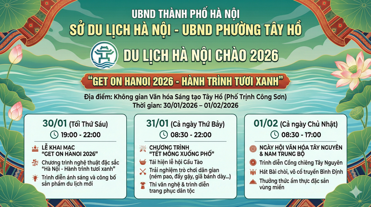 Hà Nội chào 2026: Điểm hẹn "Hành trình tươi xanh" tại Không gian Văn hoá sáng tạo Tây Hồ

- Ảnh 1.