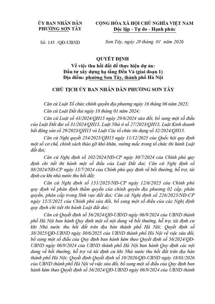 Thông báo công khai Quyết định thu hồi đất để thực hiện Dự án (hộ bà Chu Thị Liên - Tổ dân phố 6 Vân Gia)

- Ảnh 1.