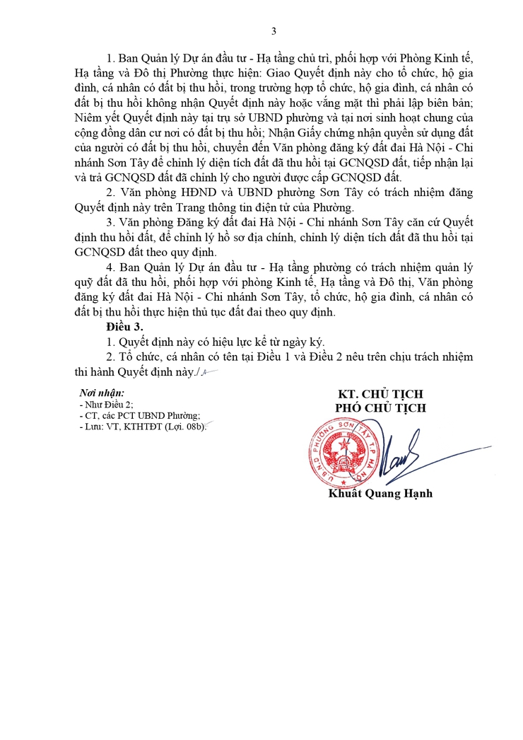 Thông báo công khai Quyết định thu hồi đất để thực hiện Dự án (hộ bà Chu Thị Liên - Tổ dân phố 6 Vân Gia)

- Ảnh 3.