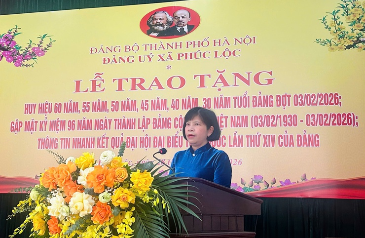 Đảng uỷ xã Phúc Lộc tổ chức Lễ trao tặng Huy hiệu Đảng đợt 3/2/2026; Gặp mặt kỷ niệm 96 năm ngày thành lập Đảng Cộng sản Việt Nam (3/2/1930-3/2/2026); Thông tin nhanh kết quả Đại hội Đại biểu toàn quốc lần thứ XIV của Đảng- Ảnh 4.