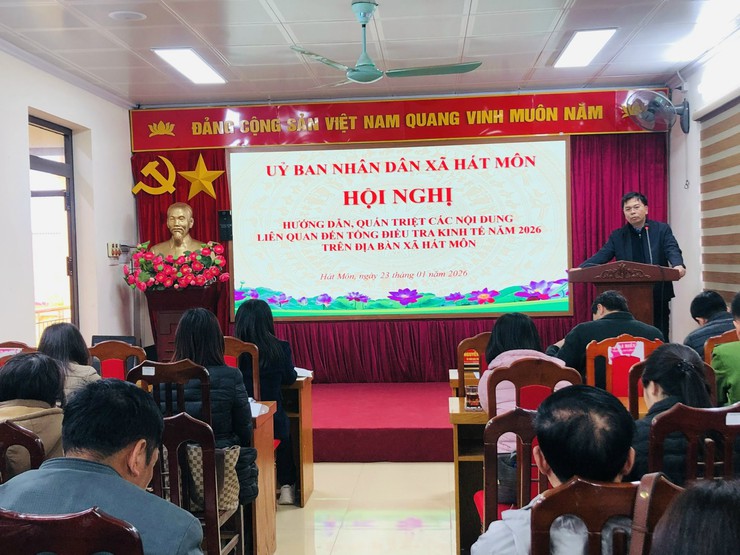 UBND xã Hát Môn giao ban và quán triệt một số nội dung Tổng điều tra kinh tế năm 2026- Ảnh 3.