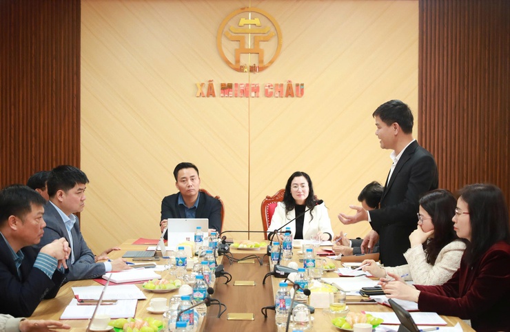 Ban Tuyên giáo và Dân vận Thành ủy Hà Nội khảo sát phong trào thi đua "Dân vận khéo" tại xã Minh Châu- Ảnh 4.