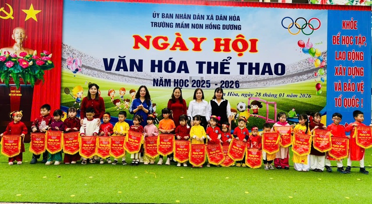 "NGÀY HỘI THỂ THAO" CHO TRẺ TẠI TRƯỜNG MẦM NON HỒNG DƯƠNG - Ảnh 2.