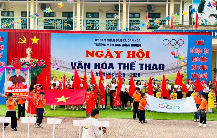 "NGÀY HỘI THỂ THAO" CHO TRẺ TẠI TRƯỜNG MẦM NON HỒNG DƯƠNG - Ảnh 1.