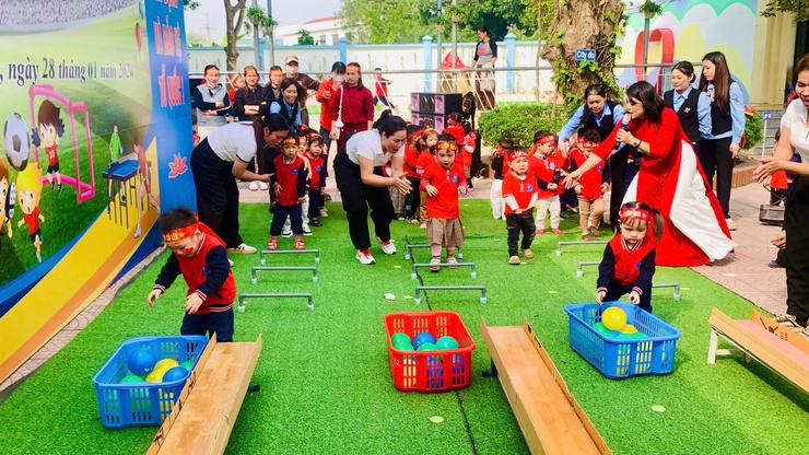 "NGÀY HỘI THỂ THAO" CHO TRẺ TẠI TRƯỜNG MẦM NON HỒNG DƯƠNG - Ảnh 4.