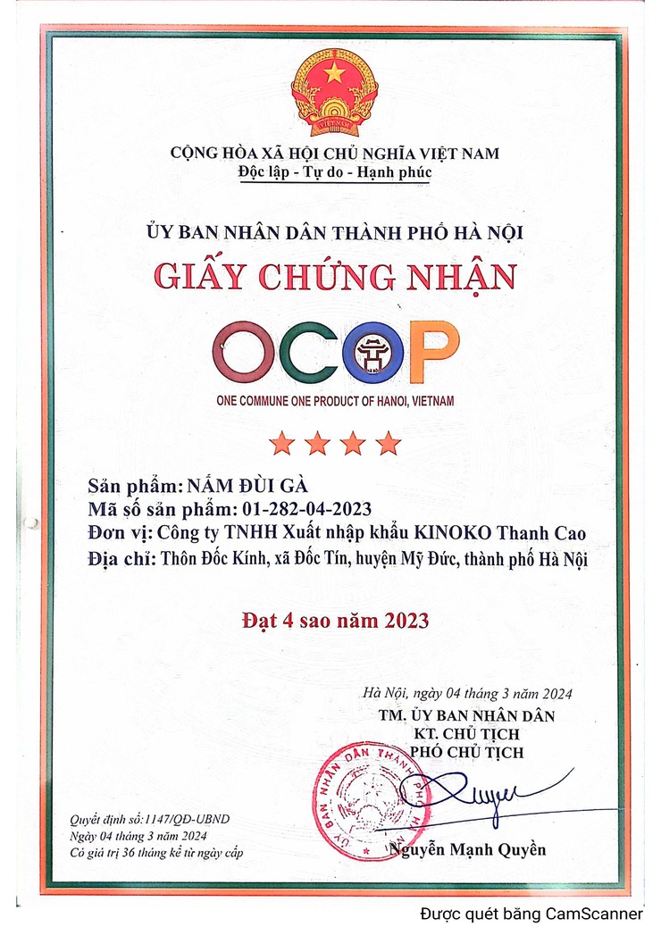 Nấm Kim Châm, Nấm Đùi Gà Hương Sơn đạt OCOP 4 sao – Khẳng định chất lượng nông sản địa phương- Ảnh 2.
