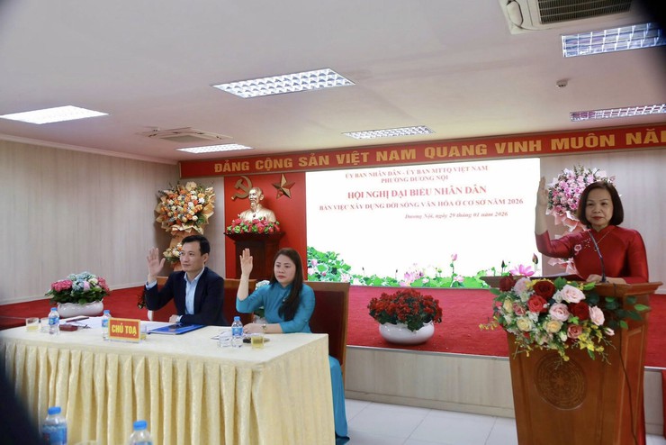 Phường Dương Nội tổ chức Hội nghị đại biểu Nhân dân bàn việc xây dựng đời sống văn hoá ở cơ sở năm 2026- Ảnh 4.