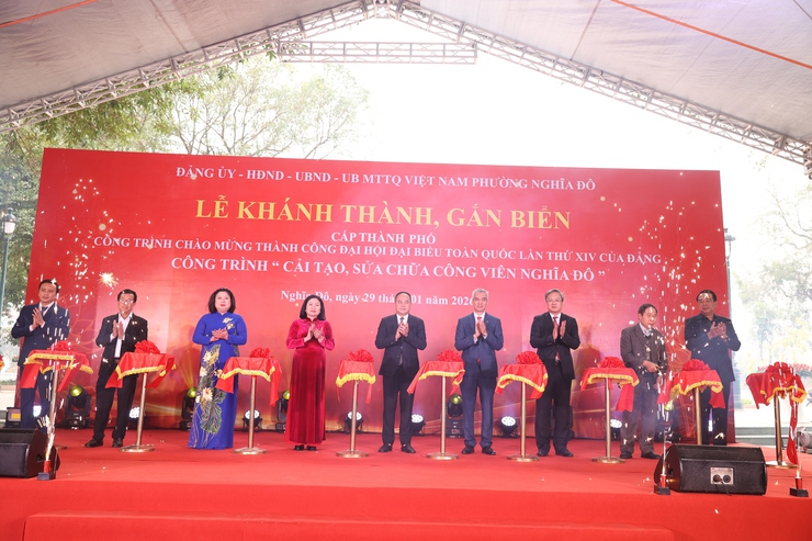 Lễ khánh thành, gắn biển cấp thành phố công trình cải tạo, sửa chữa công viên Nghĩa Đô- Ảnh 5.