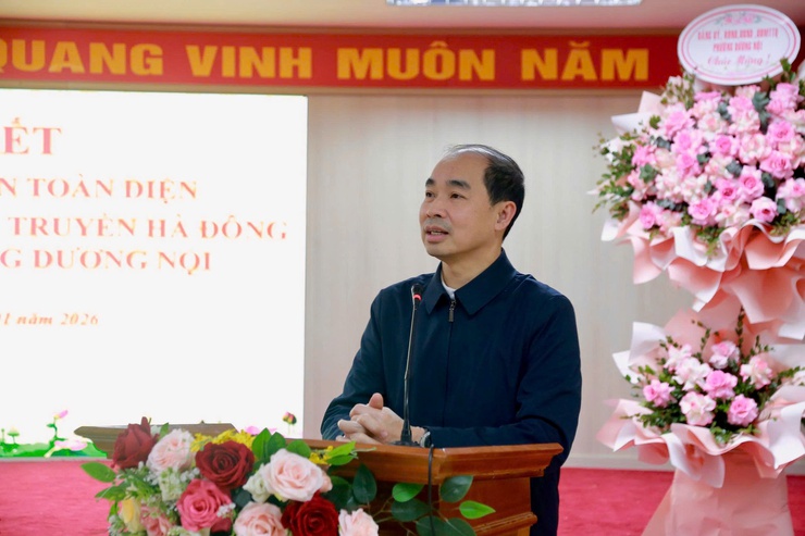 Lễ ký kết hỗ trợ chuyên môn toàn diện giữa Bệnh viện Y học cổ truyền Hà Đông và Trạm Y tế phường Dương Nội - Ảnh 3.