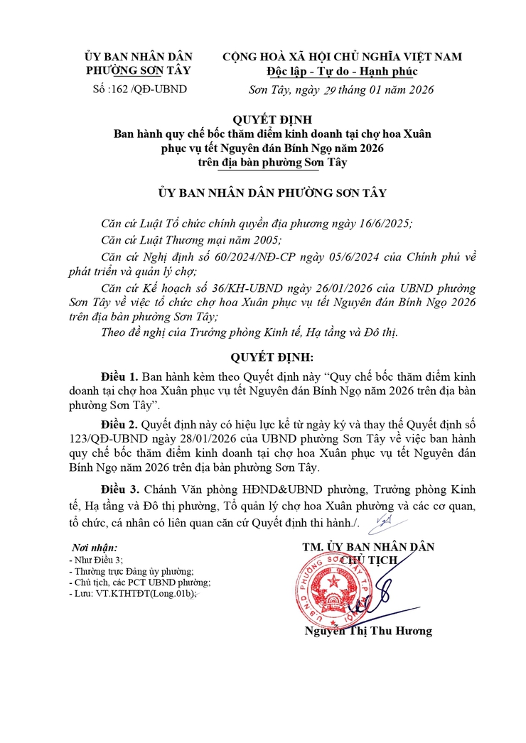 Thông báo công khai Thời gian bốc thăm điểm kinh doanh tại chợ hoa Xuân Bính Ngọ 2026 phường Sơn Tây- Ảnh 3.