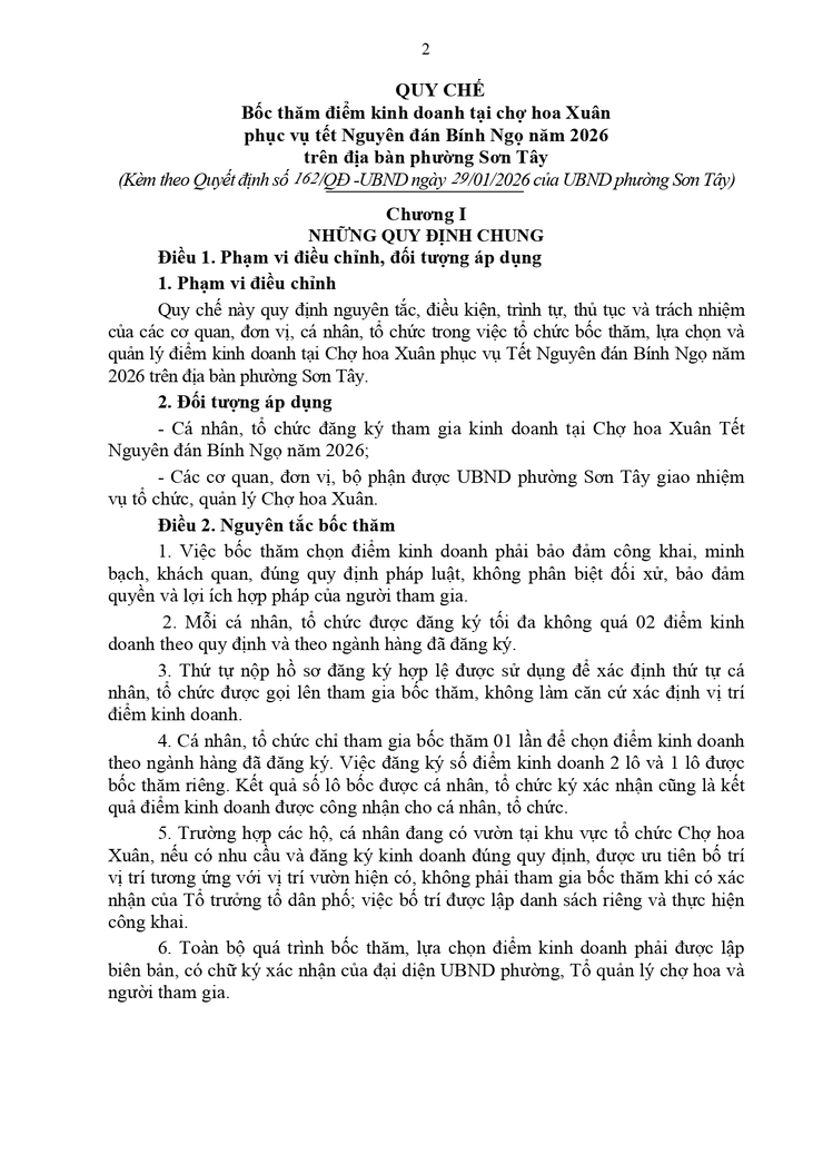 Thông báo công khai Thời gian bốc thăm điểm kinh doanh tại chợ hoa Xuân Bính Ngọ 2026 phường Sơn Tây- Ảnh 4.