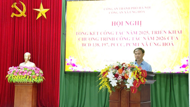 Công an xã Ứng Hoà tổ chức Hội nghị tổng kết công tác Công an năm 2025, triển khai chương trình công tác của BCĐ 138, 197, PCCC, PCMT xã năm 2026- Ảnh 3.