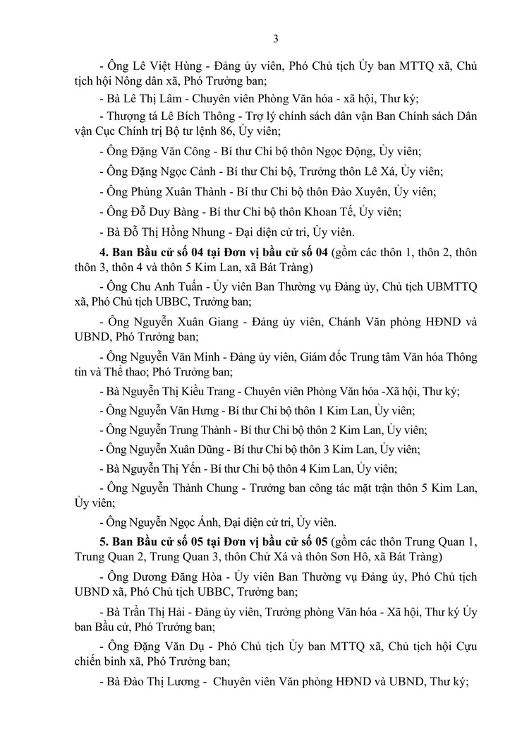 Bát Tràng thành lập 05 ban bầu cử đại biểu HĐND xã nhiệm kỳ 2026 - 2031 tại 05 đơn vị bầu cử- Ảnh 3.