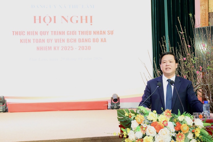 ĐẢNG ỦY XÃ THƯ LÂM TỔ CHỨC HỘI NGHỊ THỰC HIỆN QUY TRÌNH GIỚI THIỆU NHÂN SỰ KIỆN TOÀN UỶ VIÊN BCH  ĐẢNG BỘ XÃ NHIỆM KỲ 2025-2030- Ảnh 3.