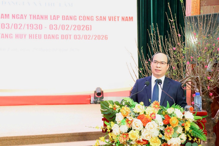 ĐẢNG ỦY XÃ THƯ LÂM TRANG TRỌNG TỔ CHỨC LỄ KỶ NIỆM 96 NĂM NGÀY THÀNH LẬP ĐẢNG (03/02/1930-03/02/2026) VÀ TRAO HUY HIỆU ĐẢNG ĐỢT 03/02/2026- Ảnh 5.