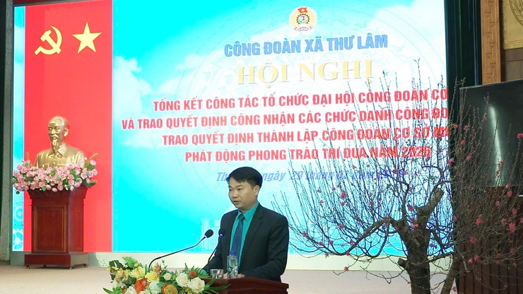 Công đoàn xã Thư Lâm tổ chức Hội nghị Tổng kết Công tác tổ chức Đại hội Công đoàn cơ sở và trao quyết định công nhận các chức danh công đoàn cơ sở- Ảnh 5.