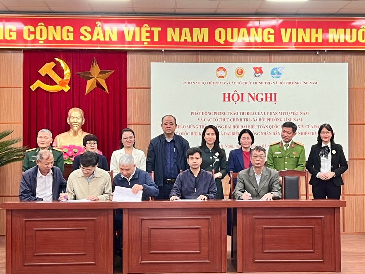 MTTQ VÀ CÁC TỔ CHỨC CHÍNH TRỊ – XÃ HỘI PHƯỜNG LĨNH NAM KÝ KẾT GIAO ƯỚC THI ĐUA, QUYẾT TÂM THỰC HIỆN THẮNG LỢI NHIỆM VỤ NĂM 2026- Ảnh 5.