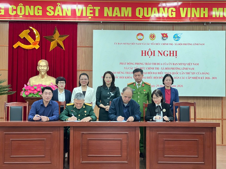 MTTQ VÀ CÁC TỔ CHỨC CHÍNH TRỊ – XÃ HỘI PHƯỜNG LĨNH NAM KÝ KẾT GIAO ƯỚC THI ĐUA, QUYẾT TÂM THỰC HIỆN THẮNG LỢI NHIỆM VỤ NĂM 2026- Ảnh 4.