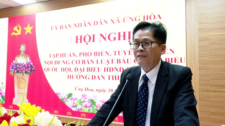 ỨNG HÒA TỔ CHỨC HỘI NGHỊ TUYÊN TRUYỀN, PHỔ BIẾN LUẬT BẦU CỬ ĐẠI BIỂU QUỐC HỘI VÀ HĐND CÁC CẤP- Ảnh 1.