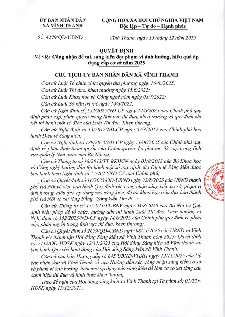 ỦY BAN NHÂN DÂN XÃ VĨNH THANH- Ảnh 1.