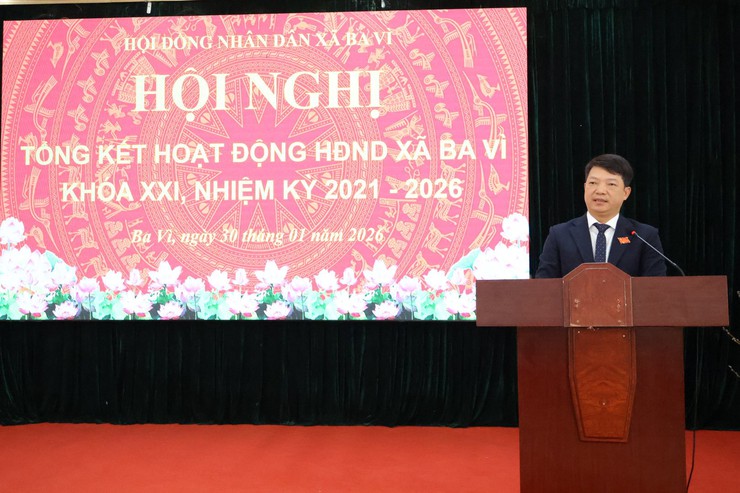 HỘI ĐỒNG NHÂN DÂN XÃ BA VÌ TỔ CHỨC HỘI NGHỊ TỔNG KẾT HOẠT ĐỘNG HĐND XÃ KHÓA XXI, NHIỆM KỲ 2021–2026- Ảnh 3.