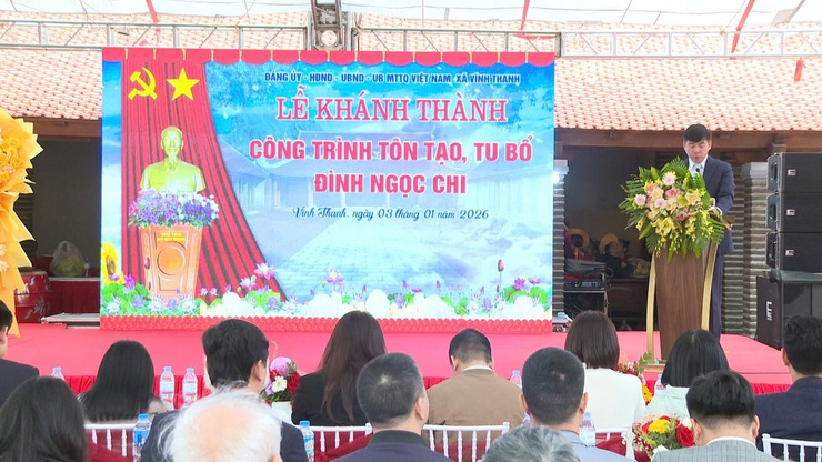 ĐẢNG ỦY - HĐND - UBND - UB MTTQ VIỆT NAM XÃ VĨNH THANH KHÁNH THÀNH CÔNG TRÌNH TU BỔ, TÔN TẠO DI TÍCH LỊCH  SỬ - VĂN HÓA CẤP QUỐC GIA ĐÌNH NGỌC CHI.- Ảnh 8.