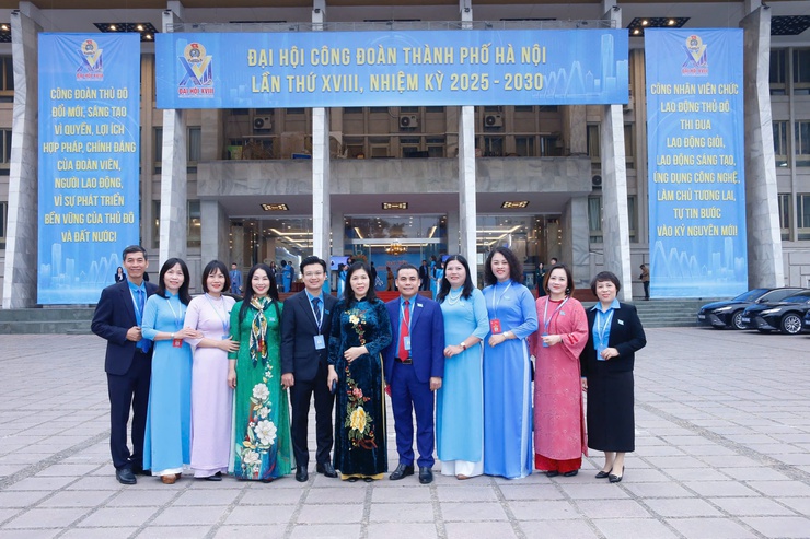 Công đoàn Phường Cầu Giấy tham dự Đại hội Công đoàn Thành phố Hà Nội lần thứ XVIII, nhiệm kỳ 2025–2030- Ảnh 2.