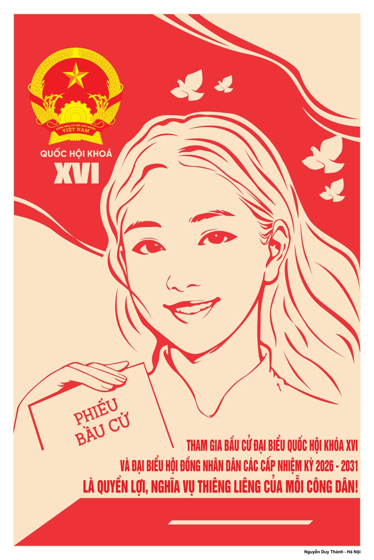 Sở Văn hóa và thể thao Hà Nội hướng dẫn mẫu tranh cổ động trực quan tuyên truyền kỷ niệm 80 năm ngày Tổng tuyển cử đầu tiên bầu Quốc hội Việt Nam; tuyên truyền bầu cử đại biểu HĐND các cấp nhiệm kỳ 2026 - 2031- Ảnh 16.
