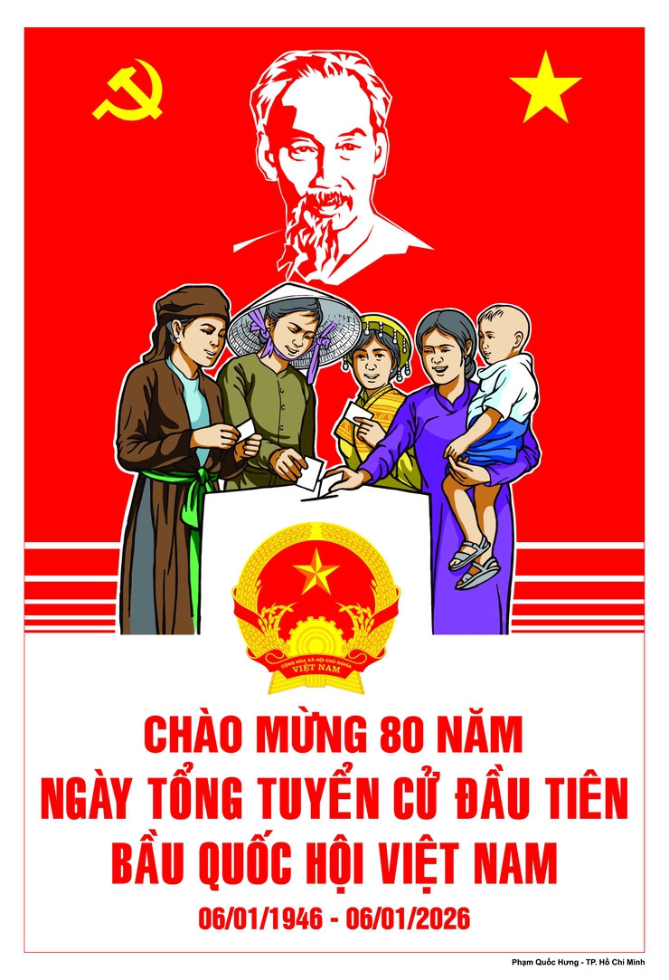 Sở Văn hóa và thể thao Hà Nội hướng dẫn mẫu tranh cổ động trực quan tuyên truyền kỷ niệm 80 năm ngày Tổng tuyển cử đầu tiên bầu Quốc hội Việt Nam; tuyên truyền bầu cử đại biểu HĐND các cấp nhiệm kỳ 2026 - 2031- Ảnh 9.