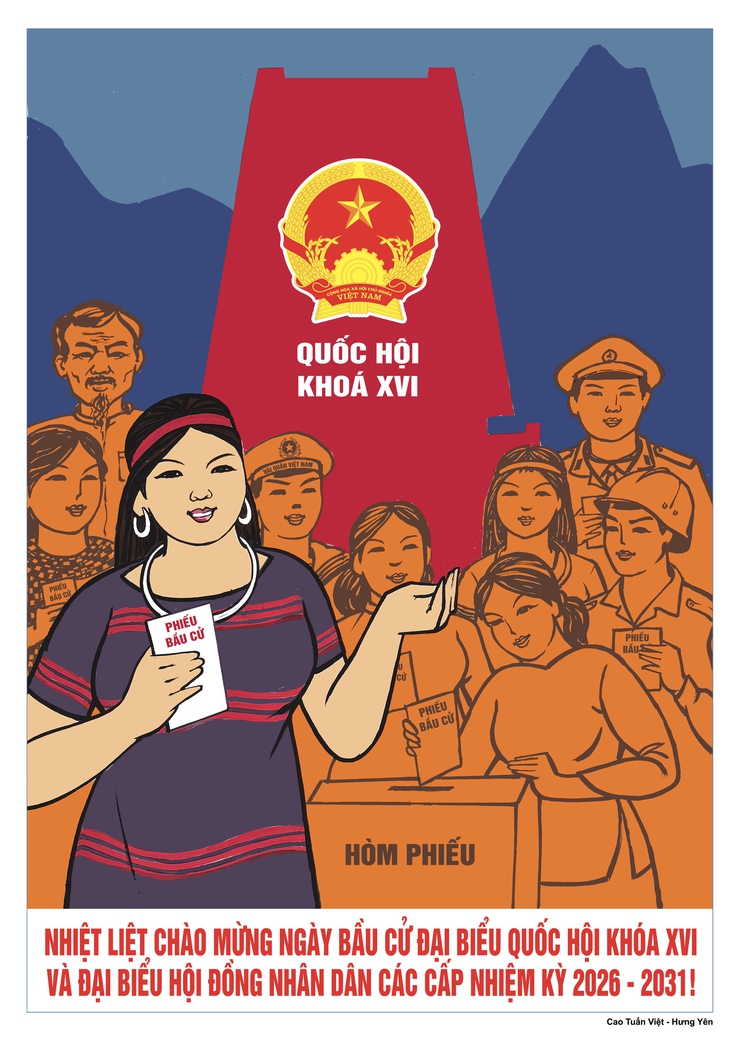 Sở Văn hóa và thể thao Hà Nội hướng dẫn mẫu tranh cổ động trực quan tuyên truyền kỷ niệm 80 năm ngày Tổng tuyển cử đầu tiên bầu Quốc hội Việt Nam; tuyên truyền bầu cử đại biểu HĐND các cấp nhiệm kỳ 2026 - 2031- Ảnh 25.