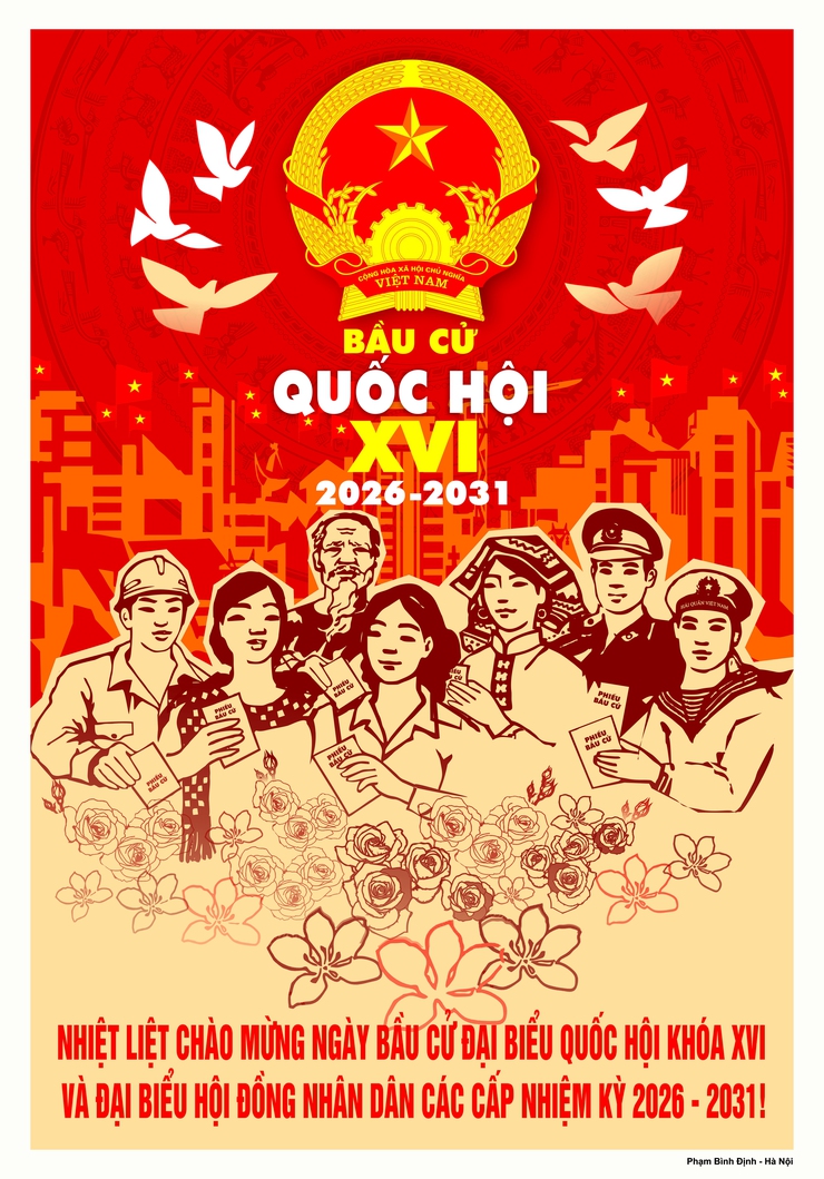 Sở Văn hóa và thể thao Hà Nội hướng dẫn mẫu tranh cổ động trực quan tuyên truyền kỷ niệm 80 năm ngày Tổng tuyển cử đầu tiên bầu Quốc hội Việt Nam; tuyên truyền bầu cử đại biểu HĐND các cấp nhiệm kỳ 2026 - 2031- Ảnh 27.