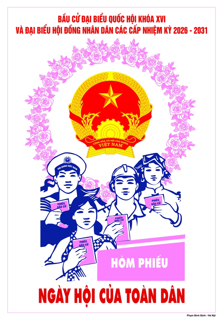Sở Văn hóa và thể thao Hà Nội hướng dẫn mẫu tranh cổ động trực quan tuyên truyền kỷ niệm 80 năm ngày Tổng tuyển cử đầu tiên bầu Quốc hội Việt Nam; tuyên truyền bầu cử đại biểu HĐND các cấp nhiệm kỳ 2026 - 2031- Ảnh 30.