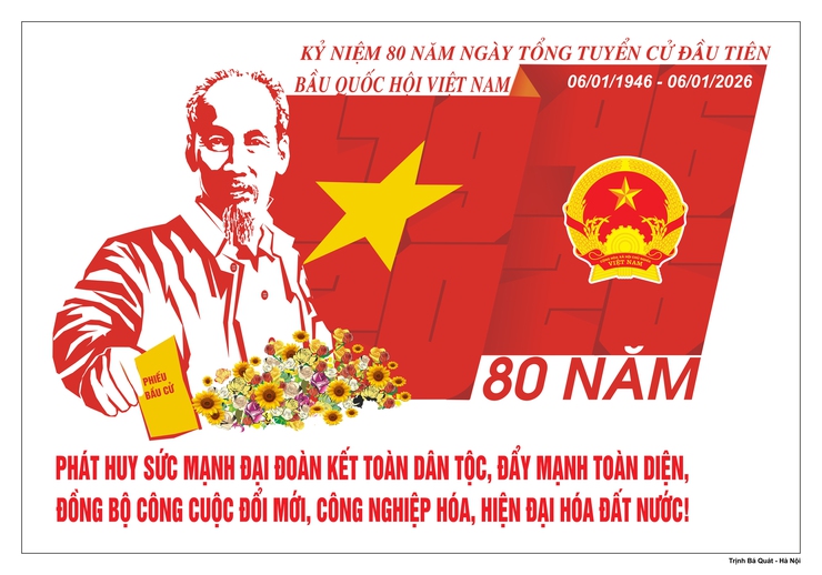 Sở Văn hóa và thể thao Hà Nội hướng dẫn mẫu tranh cổ động trực quan tuyên truyền kỷ niệm 80 năm ngày Tổng tuyển cử đầu tiên bầu Quốc hội Việt Nam; tuyên truyền bầu cử đại biểu HĐND các cấp nhiệm kỳ 2026 - 2031- Ảnh 14.