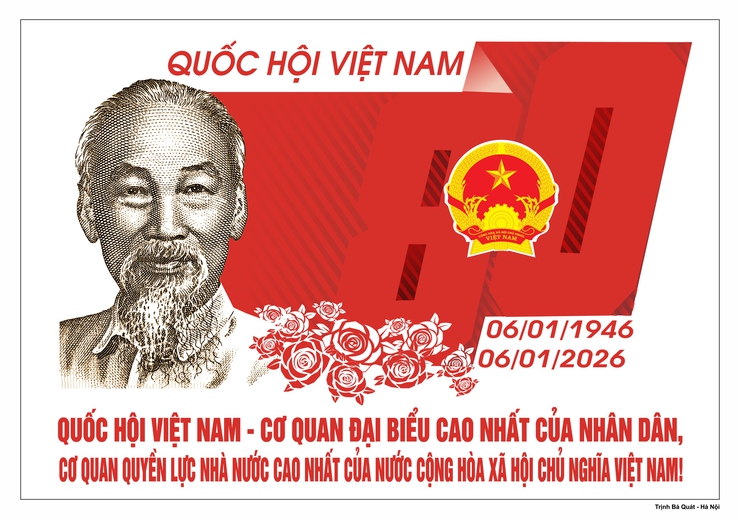 Sở Văn hóa và thể thao Hà Nội hướng dẫn mẫu tranh cổ động trực quan tuyên truyền kỷ niệm 80 năm ngày Tổng tuyển cử đầu tiên bầu Quốc hội Việt Nam; tuyên truyền bầu cử đại biểu HĐND các cấp nhiệm kỳ 2026 - 2031- Ảnh 4.