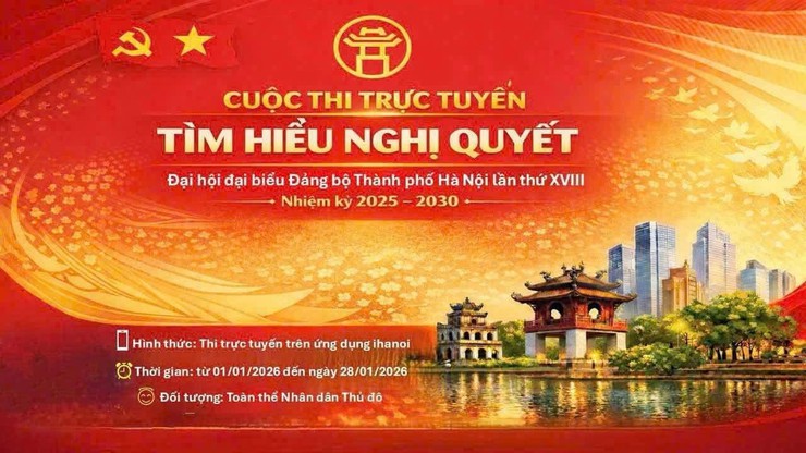 CHÍNH THỨC PHÁT ĐỘNG: CUỘC THI TÌM HIỂU NGHỊ QUYẾT ĐẠI HỘI ĐẢNG BỘ THÀNH PHỐ HÀ NỘI LẦN THỨ XVIII NHIỆM KỲ 2025-2030- Ảnh 2.