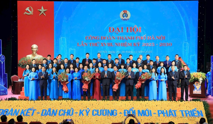 Công đoàn Phường Cầu Giấy tham dự Đại hội Công đoàn Thành phố Hà Nội lần thứ XVIII, nhiệm kỳ 2025–2030- Ảnh 3.