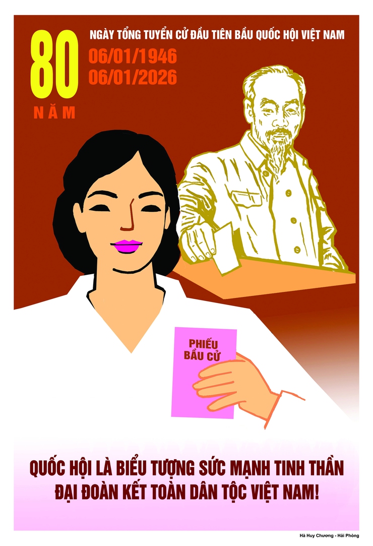 Sở Văn hóa và thể thao Hà Nội hướng dẫn mẫu tranh cổ động trực quan tuyên truyền kỷ niệm 80 năm ngày Tổng tuyển cử đầu tiên bầu Quốc hội Việt Nam; tuyên truyền bầu cử đại biểu HĐND các cấp nhiệm kỳ 2026 - 2031- Ảnh 6.