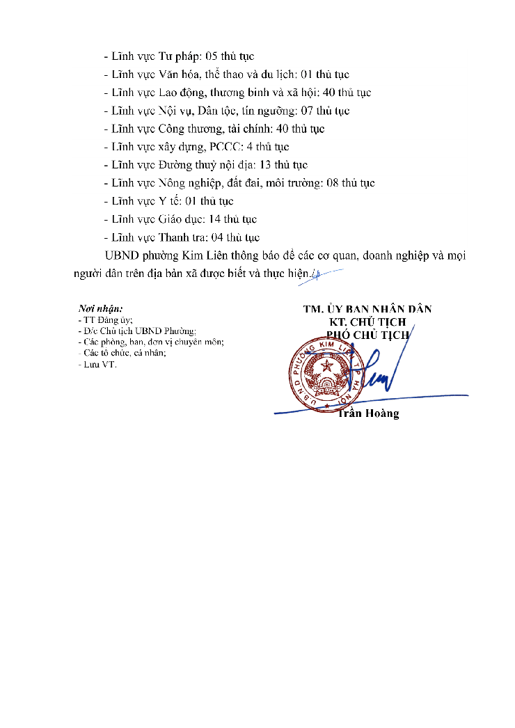 Thông báo về việc niêm yết công khai danh mục thủ tục hành chính- Ảnh 2.