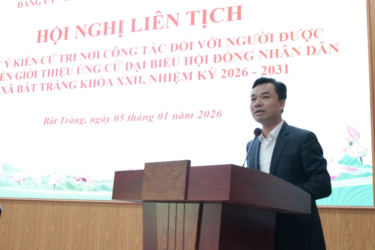 Đảng uỷ, HĐND, UBND, Ủy ban MTTQ xã Bát Tràng tổ chức Hội nghị liên tịch lấy ý kiến cử tri nơi công tác đối với người được dự kiến giới thiệu ứng cử đại biểu HĐND xã Bát Tràng khóa XXII, nhiệm kỳ 2026–2031- Ảnh 3.