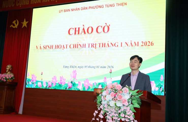 Phường Tùng Thiện tổ chức Hội nghị sinh hoạt chính trị tháng 1 năm 2026- Ảnh 2.
