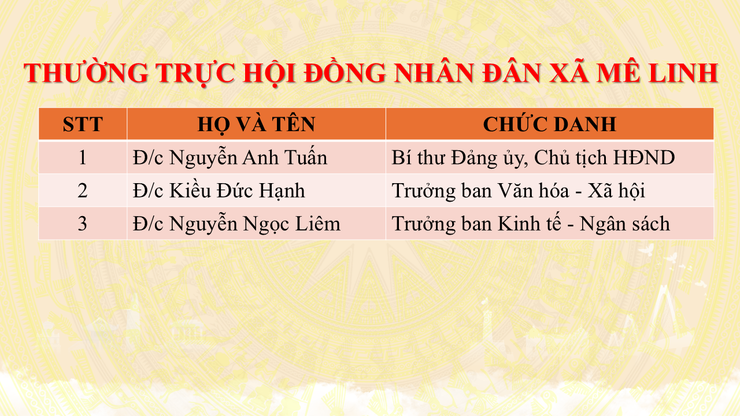 Giới thiệu bộ máy tổ chức của xã Mê Linh- Ảnh 4.