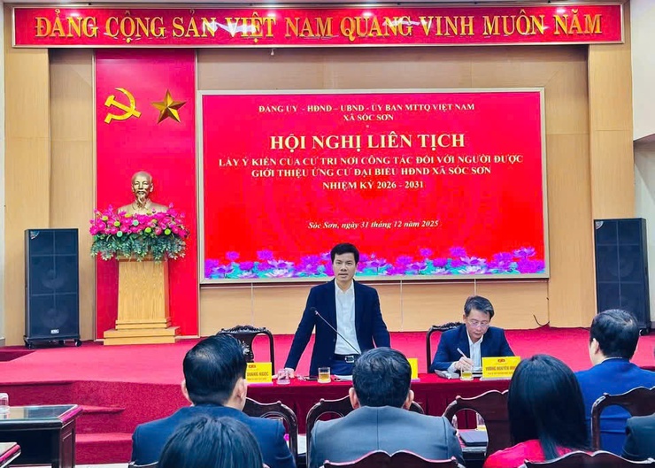 SÓC SƠN TỔ CHỨC HỘI NGHỊ LIÊN TỊCH GIỚI THIỆU NGƯỜI ỨNG CỬ ĐẠI BIỂU HĐND XÃ NHIỆM KỲ 2026 - 2031- Ảnh 1.