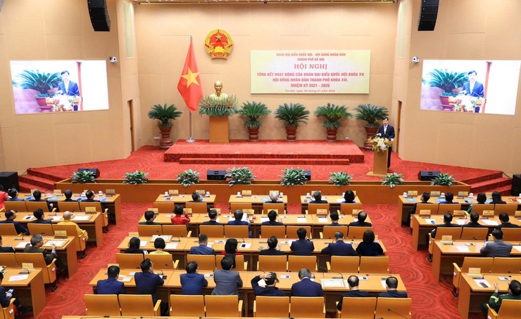 Hà Nội: Tổng kết hoạt động của Đoàn Đại biểu Quốc hội khóa XV và Hội đồng nhân dân thành phố Hà Nội khóa XVI nhiệm kỳ 2021-2026- Ảnh 1.