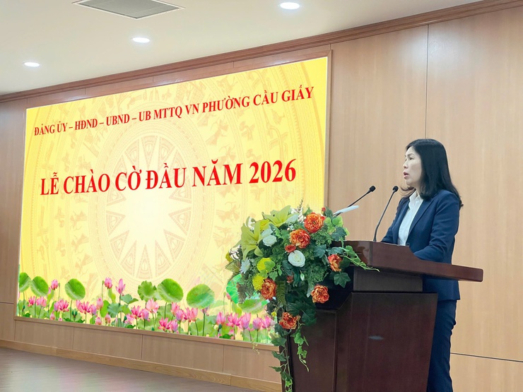 Phường Cầu Giấy tổ chức Lễ chào cờ đầu năm mới 2026- Ảnh 2.