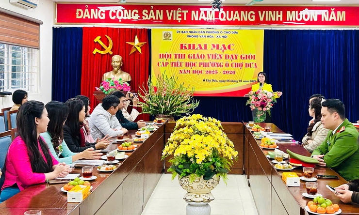 Khai mạc Hội thi Giáo viên dạy giỏi cấp Tiểu học phường Ô Chợ Dừa- Ảnh 1.